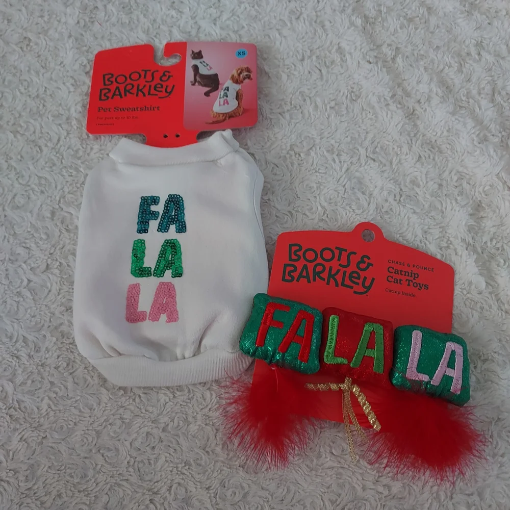 Boots & Barkley Cat Sweatshirt and Catnip Toys Feline Kitty Dress Up